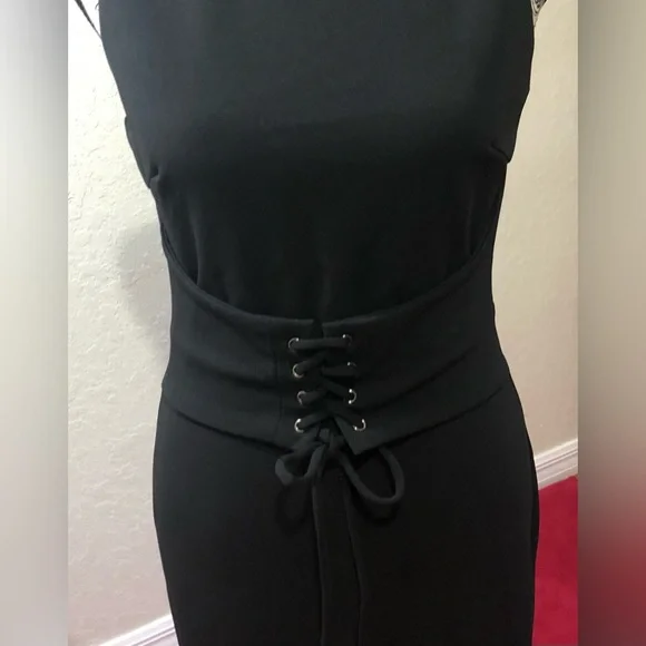 New LuLu’s Little Black Corset Mid Dress-Size Small - Picture 2 of 4